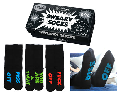 Sock Academy - SWEARY SOCKS - 3 Matching Pairs of Socks |Cockney Spaniel