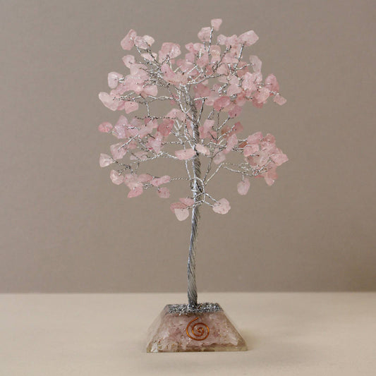 Ancient Wisdom - Rose Quartz Gemstone Tree with Orgonite Base