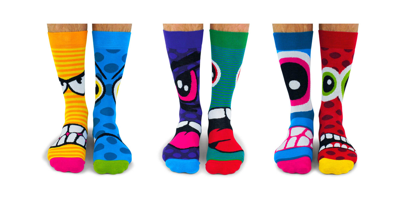 Sock Academy - THE STRESS HEADS | 6 Odd Socks Gift Box - United Oddsocks