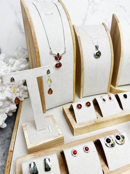 SilverAmber Jewellery - 925 Sterling Silver & Genuine Baltic Amber Jewellery Starter Pack - SP1