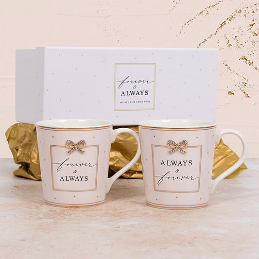 Madelaine By Hearts Designs Mug Set of 2 – Forever & Always Fine China Gift Box