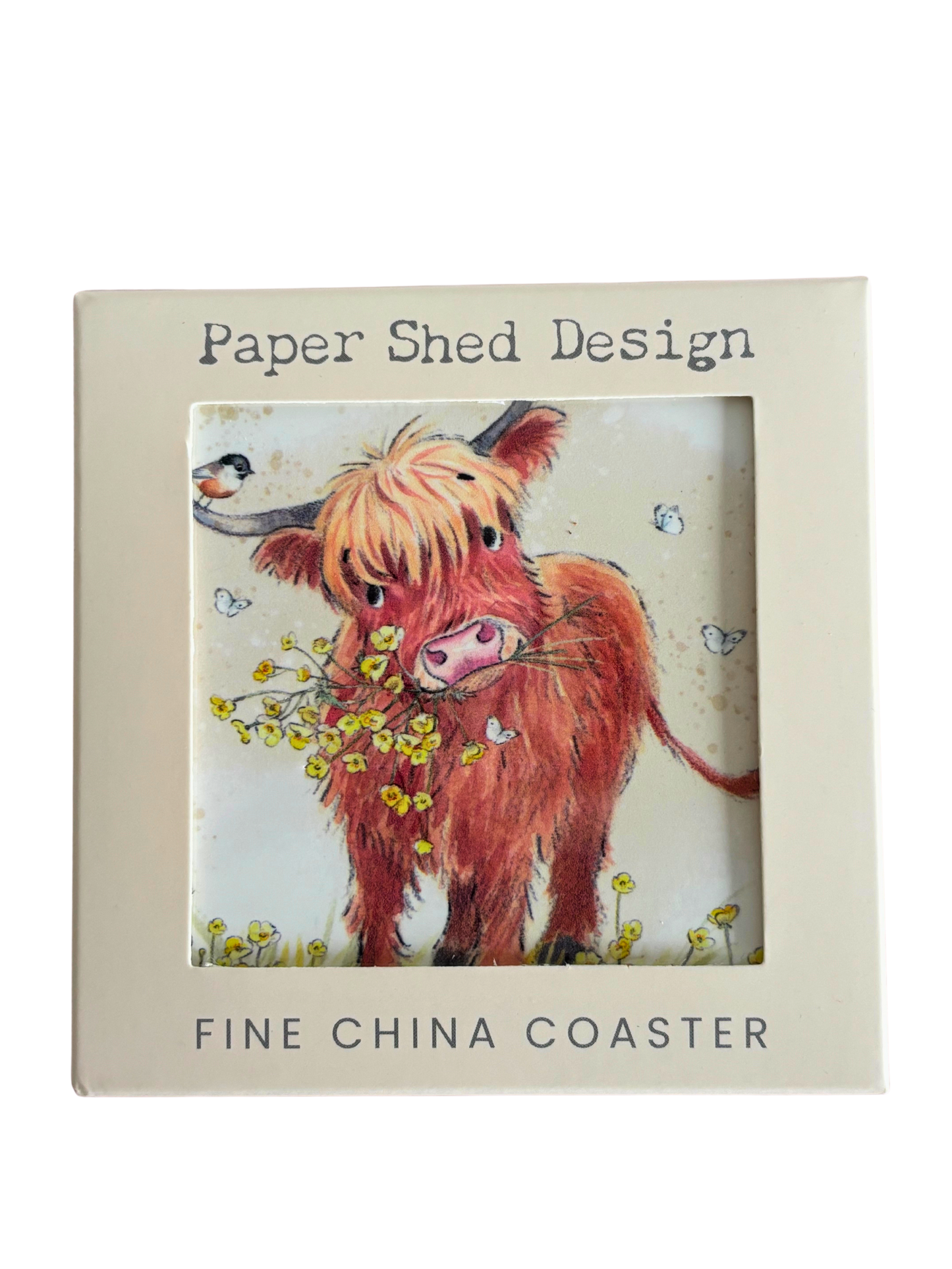 Highland Cow Fine China Coaster 10cm – Paper Shed Design | The Leonardo Collection
