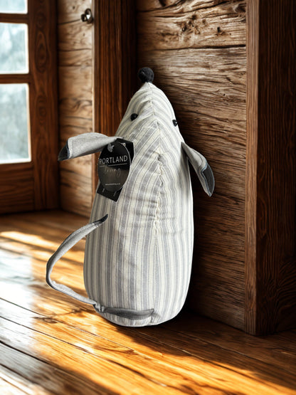 Striped Mouse Door Stop – Fabric Animal Doorstop with Tail and Ears, 26cm