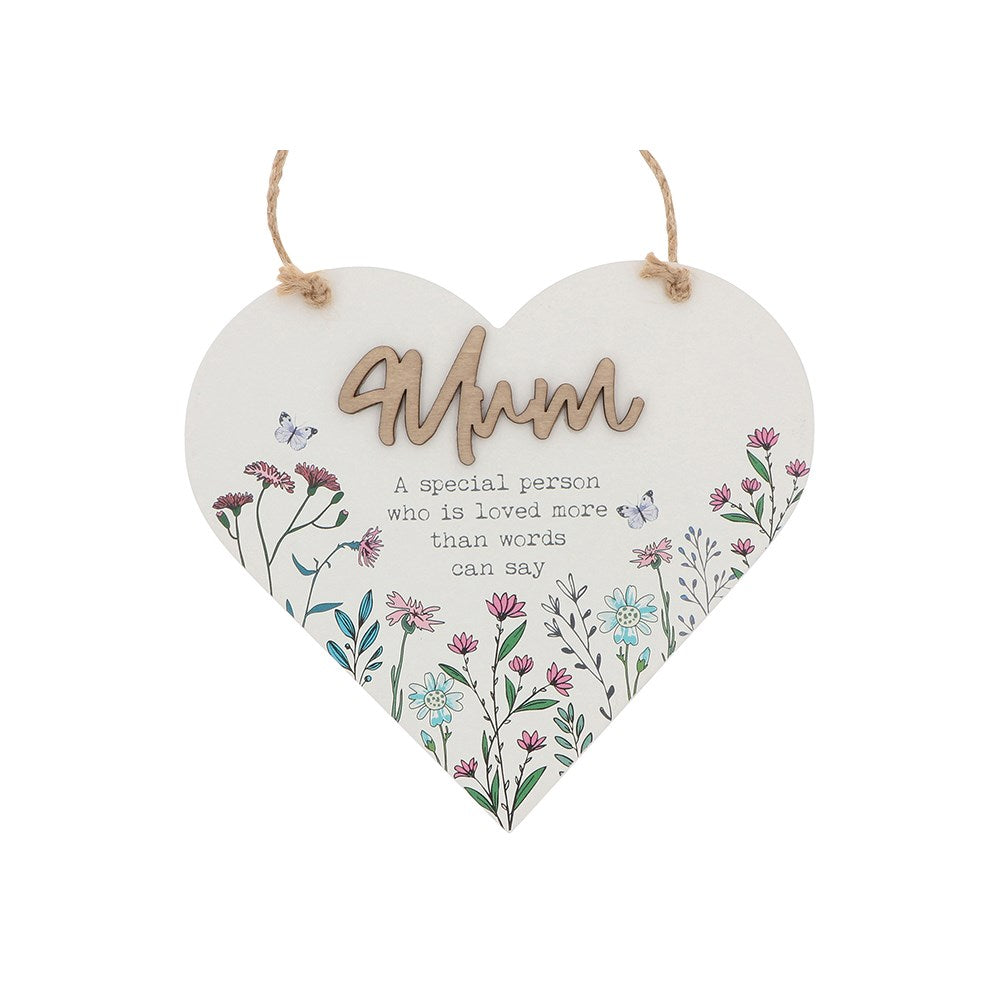 Sweet Meadow Hanging Heart for Mum – Sentimental Gift Plaque