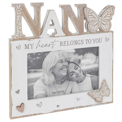 Papillon Message Photo Frame for Nan – Sentimental Gift | Papillon Collection