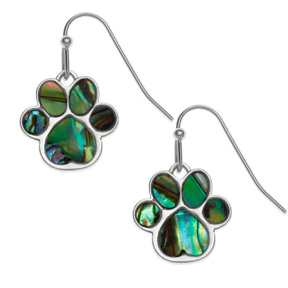 Paw Print Earrings – Paua Shell Pet Jewellery by Tide