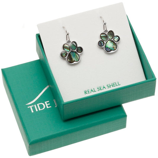 Paw Print Earrings – Paua Shell Pet Jewellery by Tide