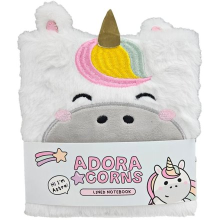 Unicorn Plush Notebook – Adoracorns Lined Journal 15.5cm x 15cm